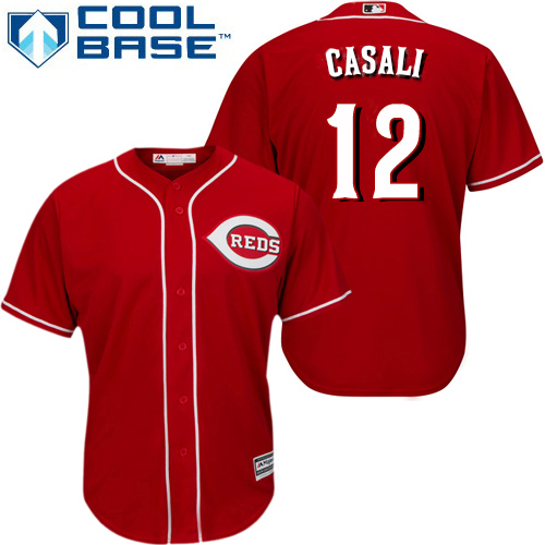Reds #12 Curt Casali Red New Cool Base Stitched Youth MLB Jersey